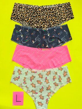 Victoria's Secret PINK Size L Seamless Cheekster Panty - 4 pairs